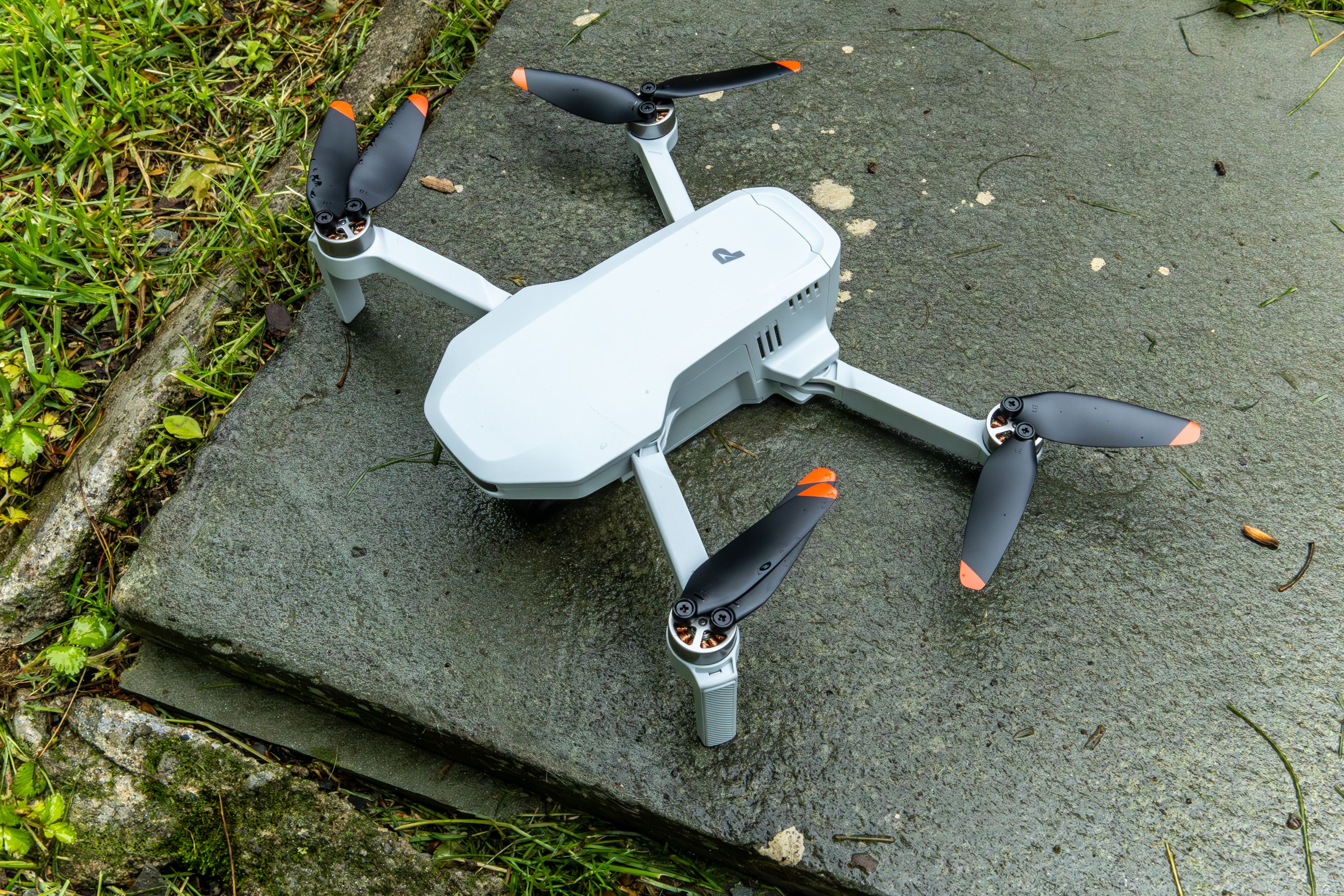 Drone flying over land